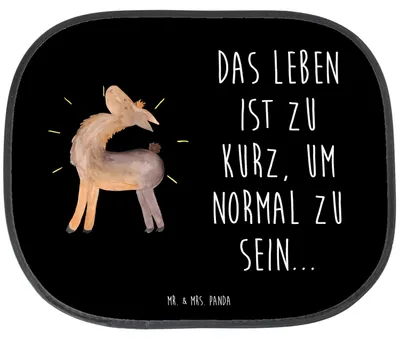 Produktbild von Mr. & Mrs. Panda Sonnenschutz Auto Lama Stolz - Schwarz - Geschenk, autofenster, Autosonnenschutz, Sonnenblende, Familie, Freundin, Lamas, Family, uv schutz