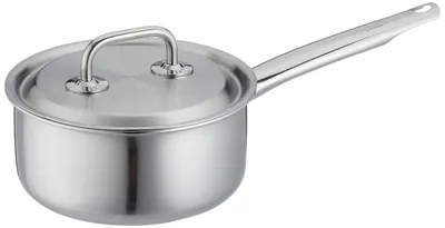 Stielkasserolle 16 cm Ø, 1,4 L, Edelstahl 18/10 mit Deckel