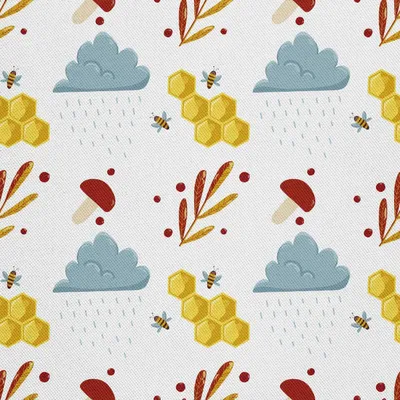 Image de OUTDOOR DECOSTOFFS OXFORD - Motif abeilles et pluie
