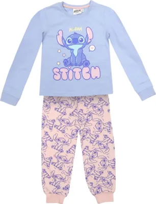 Produktbild von Kinder Langarm-Pyjama Single Jersey – Stitch Light Blue 12 Jahre Disney
