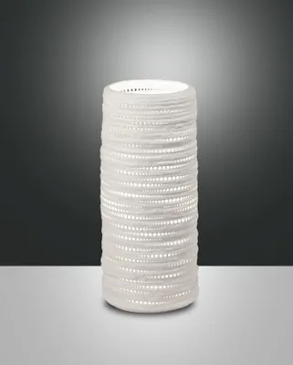 Produktbild von Tischleuchte Metall Keramik D: 11 cm 25 cm hoch Weiß E14 rund Modern Nachttischleuchte