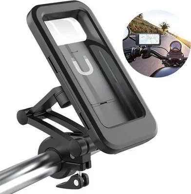 Obrázok produktu pre Držiak na motocykel a bicykel s 360-stupňovou otočnou funkciou, vodeodolný, s dotykovým displejom, držiak na telefón