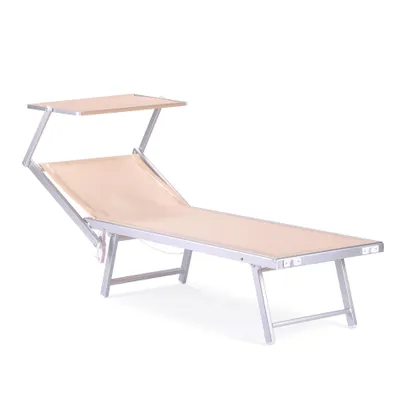 Produktbild von Liegestuhl Rebecca Mobili Jambul 38x186x61 Aluminium Polyester Beige Modern
