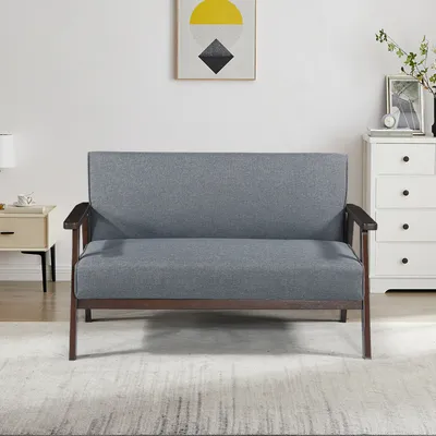 Produktbild von 2-Sitzer Polstersofa 'Kinda' mit Holzgestell 121 x 69 x 75 cm Grau