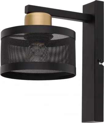 Zdjęcie produktu dla Kinkiet ścienny industrialny czarno-złoty dekoracyjny do salonu Off 1xE27 15W Sigma Lighting