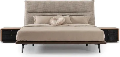 Produktbild von Loft Schlafzimmer Bett Design Luxus Betten Polster Stil Möbel Neu grau