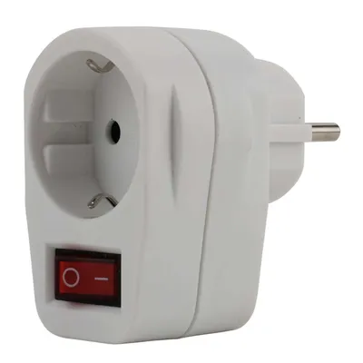 Produktbild von Unitec Zwischenstecker mit Schalter beleuchtet Zwischensteckdose Adapter weiß