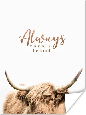 Produktbild von MuchoWow® Poster Schottischer Highlander - Zitate - Hörner 120x160 cm - Wandbilder