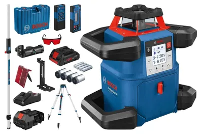 Image de Bosch Laser rotatif GRL 600 CHV 18 V / 1x batterie 4,0 Ah ProCORE + chargeur + mire + trépied incl. kit d'accessoires en coffret - 06159940P5