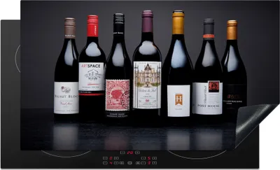 Produktbild von KitchenYeah© Herdabdeckplatte Flaschen - Alkohol - Wein , 90x52cm, Küche Deko, Glaskeramikkochfeld Herdabdeckung, Abdeckplatte fùr Kochfeld