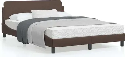 Produktbild von Bettgestell mit Kopfteil Braun 140x190 cm Kunstleder 373180