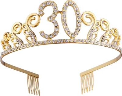 Produktbild von 30 Geburtstag Krone Diadem Tiara mit Haarkamm Kristall Strass Geburtstagsgeschenk zum für Frauen Prinzessin Party Supplies und Dekorationen mit Kristall