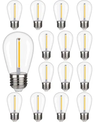 Produktbild von hoftronic LED Filament Glühbirne E27 1W 2700K S14 12V Kunststoff 15er Set
