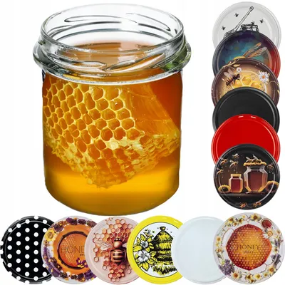 Produktbild von Kadax Glas 350 ml für Honig Marmelade mit Deckel 10 Stück