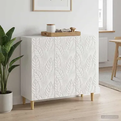 Obrázok produktu pre vidaXL Komoda, lesklá biela, 89 x 34,5 x 80 cm, drevotrieska