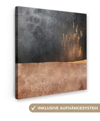Produktbild von MuchoWow® - Leinwandbilder - Abstrakt - Gold - Design, Wandbild, Wanddeko Bilder Wohnzimmer, 20x20 cm