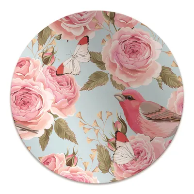 Produktbild von Rundmatte - Stuhlunterlage Bürostuhlunterlage - Rund Ø 100 cm - Bodenmatte - Fußmatte - Englische Rosen
