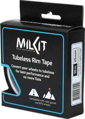 Produktbild von milKit Rim Tape, Schlauchloser Luftreifen, Schwarz, Weiß, 29 mm, 10000 mm, 1 Stück(e), Sichtverpackung