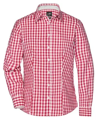 Image de James and Nicholson - Chemisier pour femme LT2456 (XS) (rouge/blanc)