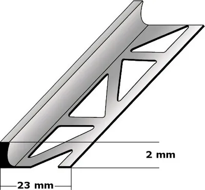 Produktbild von Fliesenprofil "Renesse" Fliesenabschlussprofil / Trennschiene für Fliesenabschlüsse, Höhe: 2 - 30 mm, Breite: 23 mm, aus Aluminium-schwarz eloxiert-2 mm