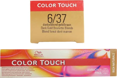 Produktbild von Wella Color Touch Rich Naturals, Braun, 6/37, Dark Gold Brunette Blonde, Frauen, 60 ml, Farbspeichernd, Glanz