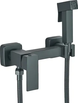 Produktbild von Bidet-Spritzgerät-Set, Edelstahl, Heiß-Kalt-Wasser-Mischer, Schwarz B