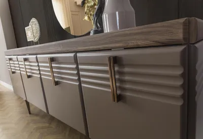 Produktbild von Essgruppe Essecke Esszimmer Esstisch Stühle Grau Holz Set 9tlg Moderne