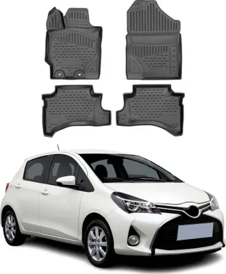 Productafbeelding van 2012-2024 Toyota Yaris Hybrid, vloermatten, TPE, zwart, 4-delig
