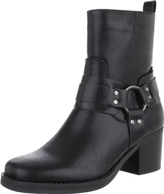 Produktbild von Ital-Design Damen Stiefeletten  Lederoptik Western- & Bikerboots 87740287 Schwarz Gr.  39