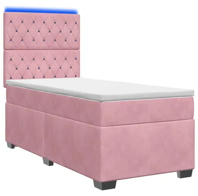 Produktbild von Boxspringbett mit Matratze mit Kopfteil Rosa 100 x 200 cm Samt