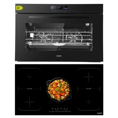 Produktbild von KB ELEMENTS Sparset, Einbauherd Set, Herdset, Induktionskochfeld 90cm, Einbaubackofen 90cm, 17 x Funktionen, Airfry-Funktion, Full Touch, A+, DV1/106
