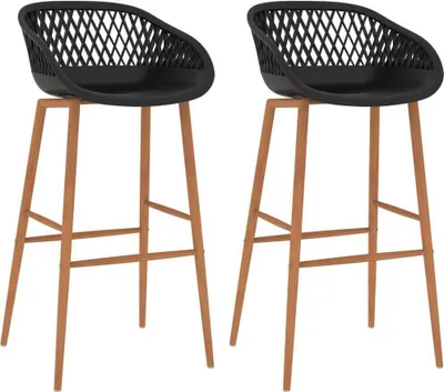 Image de Chaises de bar lot de 2 noir