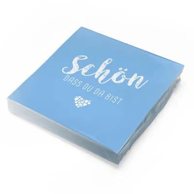 Produktbild von itenga 20x Serviette Schön dass du da bist hellblau (Pantone 291 U)