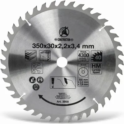 Produktbild von KRAFTMANN 3958 Hartmetall-Kreissägeblatt, Ø 350 mm