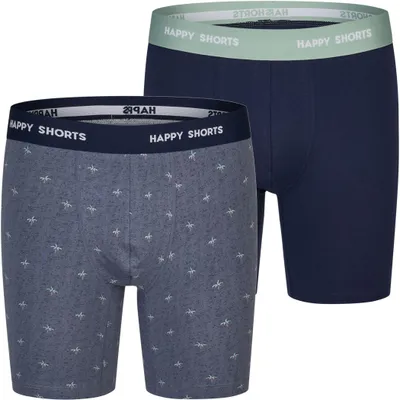 Zdjęcie produktu dla Happy Shorts Męskie długie bokserki 2-pak Bokserki z dżerseju - Palms 3 - rozmiar L