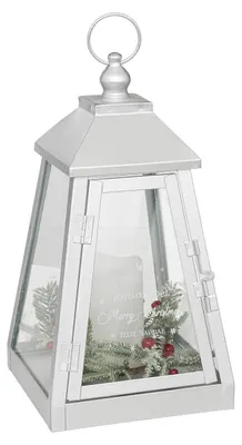 Produktbild von Laterne aus Metall mit LED-Kerze, 32 x 17 cm