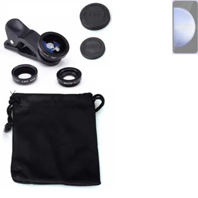 Produktbild von K-S-Trade Smartphone Kamera Linsen Set Kompatibel mit Samsung Galaxy S23 FE SM8450 3in1 Clip-On Kamera Adapter Macro Weitwinkel FishEye Fischauge