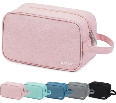 Produktbild von Kosmetiktasche Damen Wasserdicht Kulturbeutel Reise Organizer Rosa 25x11x16cm