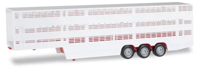 Halfaanhangwagen für Viehtransport, 1:87, rot, Kunststoff