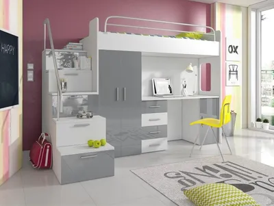 Produktbild von Doppelstockbett Etagenbett Doppelbett Jugend Bett Betten mit Schrank Tisch Neu