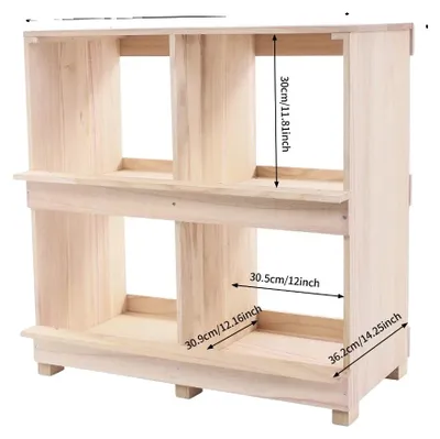 Image de Nid pour poules, en bois naturel robuste, isolé et étanche, de couleur beige