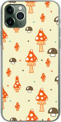 Produktbild von MuchoWow® Handyhülle Schutzhülle Hülle für Telefoonhoesje iPhone 11 Pro Max Muster - Pilz - Orange Silikon Softcase Handy Hülle - Schutz