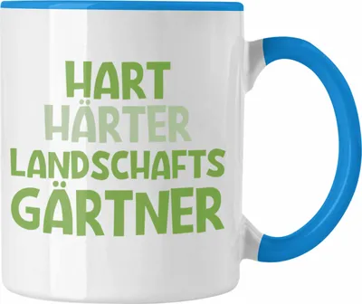 Produktbild von Trendation - Hart Härter Landschaftsgärtner Tasse mit Spruch Garten Hobbygärtner Gärtner Geschenk Lustig Gärtnerin Geschenkidee (Blau)