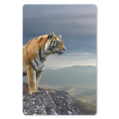 Produktbild von MuchoWow® Mauspad Mousepad Tiger - Berg - Natur - Landschaft 40x60 cm - Mousepads - Maus Mat - Pad - Mausunterlage - Schreibtisch Accesoire