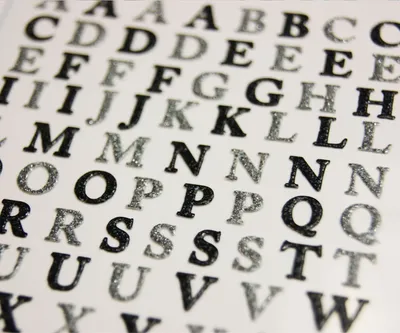 Produktbild von 92 Aufkleber - Alphabet Schwarz & Silber - 1,8 cm