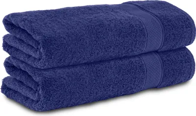 Produktbild von Komfortec 2er Handtuchset aus 100% Baumwolle, 2 Handtücher 50x100 cm Set, Frottee, Weich, Navy Blau
