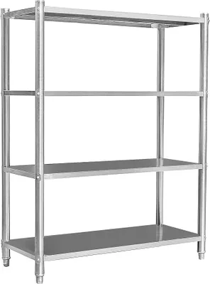 Produktbild von Edelstahlregal Gastro Schwerlastregal 155x120x50cm aus 201 Edelstahl Küchenregal Vorratsregal Lagerregal für Küche Werkstatt und Keller