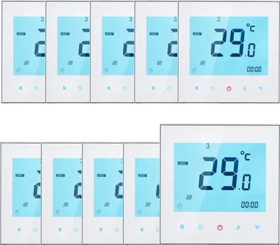 Obrázek produktu pro 10X 5A 110 - 230 V Pokojový termostat Podlahové vytápění Programovatelný týdenní displej LCD Dotykový displej Termostat ohřívače vody Pokojový regulátor teploty Vnitřní teploměr