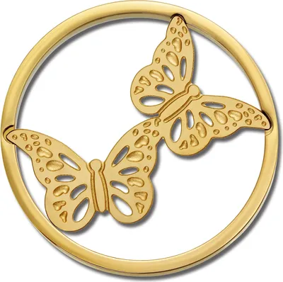 Zdjęcie produktu dla Amello Monety złote 30 mm stal nierdzewna pozłacane Monety pierścionki motylki damskie ESC522Y