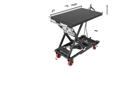 Image de Table élévatrice hydraulique, capacité de charge de 330/500lbs, base antidérapante, noir 500lbs